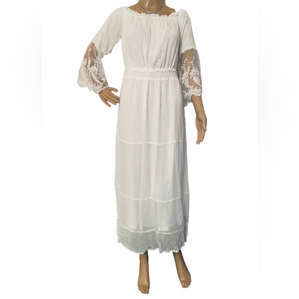 White maxi dress